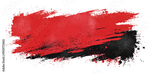 Vibrant red paint splashes and ink splats create a dirty grunge texture with watercolor stains on a decorative blood color backdrop illustration