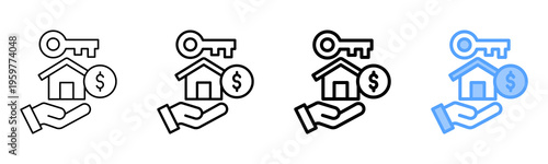 Real Estate Icon Different Style Outline Collection Set 