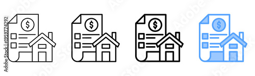 Estate Planning Icon Different Style Outline Collection Set 