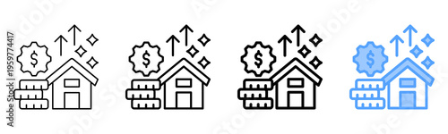 Property Assets Icon Different Style Outline Collection Set 