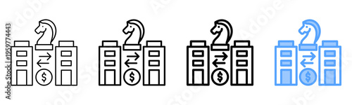Building Strategy Icon Different Style Outline Collection Set 