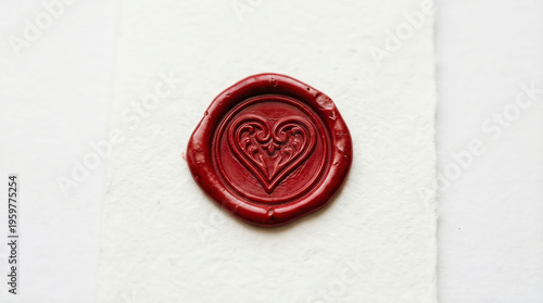 Wallpaper Mural Red wax seal heart on handmade paper Torontodigital.ca