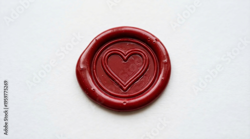 Wallpaper Mural Red wax seal with heart symbol on white Torontodigital.ca