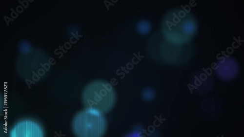 Dark Background With Blurry Blue Teal Bokeh Lights And Vertical Lines Overlay