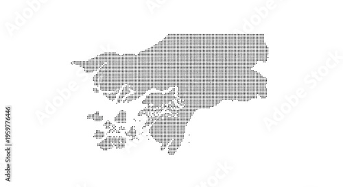 A dotted representation of the geographical outline of the nation of nigeria high quality professional detailed