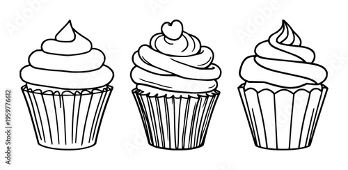 Cupcake set with sweet rounded design and pastel color pattern featuring cupcake, dessert, icon with confectionery and sweets