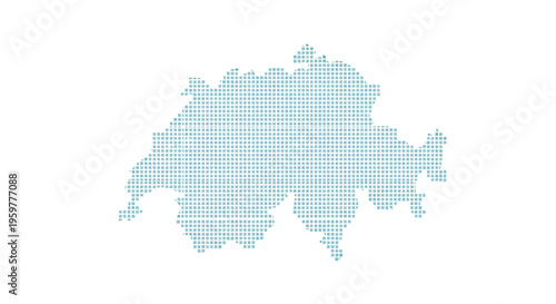 A teal dotted representation depicting the geographical shape of switzerland a european country high quality professional