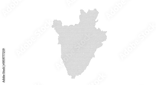 A grayscale dotted outline depicting the geographical shape of burundi africa high quality professional detailed modern