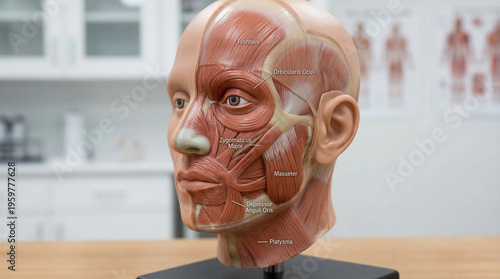 Wallpaper Mural Anatomical model showing human facial muscles for education Torontodigital.ca