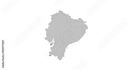 A grayscale dotted representation of the country of ecuador on a white background high quality professional