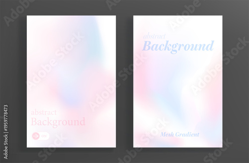 パステルピンクとパステルブルーのメッシュグラデーション背景。明るく透明感のある色合い。ポストカード、チラシ、広告、webデザインのための抽象的な素材。