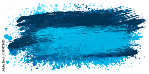 Abstract watercolor blue grunge background features a cold nature pattern of liquid paint splashes and icy sea waves on vintage paper texture for a clean winter art wallpaper design