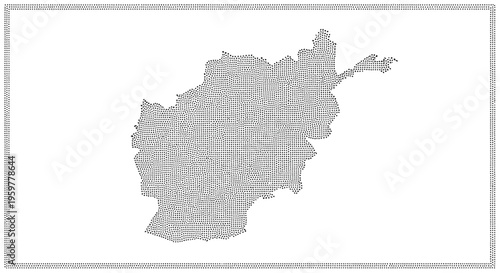 A dotted outline depicts the geographical shape of afghanistan against a white background high quality professional
