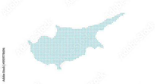 A teal dotted representation of the island nation of cyprus on a white background high quality