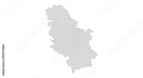 A dotted representation of the country of serbia displaying its geographical boundaries high quality professional detailed