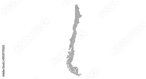 A dotted outline depicting the geographical shape of chile south america high quality professional detailed modern
