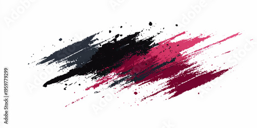Red watercolor ink splat and paint splashes create a grunge splatter texture with blood red drops on a decorative vector illustration backdrop for artistic wallpaper design