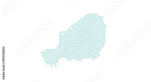 Abstract dotted representation of niger a landlocked west african nation s geographic shape high quality professional