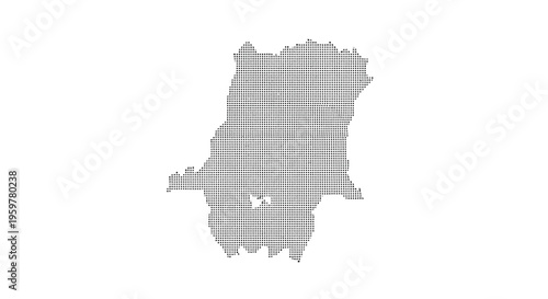 A dotted representation of benin s geographical shape on a plain white background high quality professional