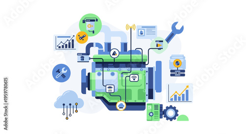 Industrial IoT Engine Management System with Data Analytics, Predictive Maintenance, and Cloud Integration