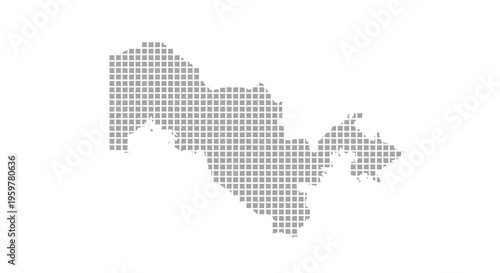 A grayscale dotted map illustration depicting the country of uzbekistan s geographical shape high quality professional