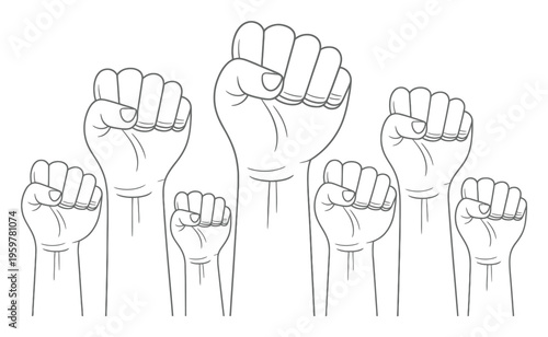 Raised Fists Vector Illustration for Protest and Solidarity