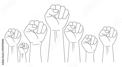 Raised Fists Vector Illustration for Protest and Solidarity
