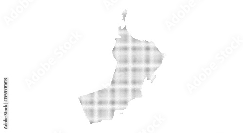 A dotted representation of the geographic outline of the nation of Oman high quality professional detailed