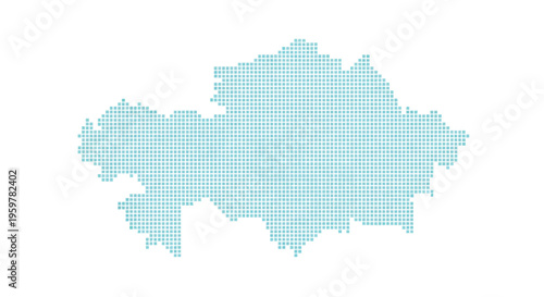 Abstract cyan pixelated shape resembling a landmass or organic form on white high quality professional detailed
