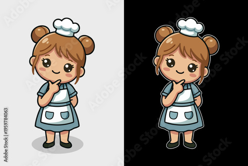 Cute Baker Girl Thinking About New Menu Ideas for Her Shop