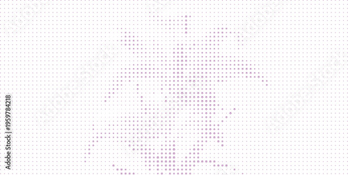 Purple Star Pattern Abstract Humanoid Figure White Background, Violet Star Shape Human Form Halftone Abstract Background