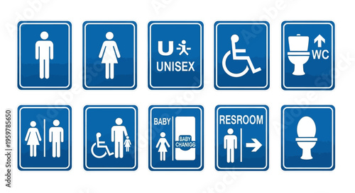 Restroom sign icons