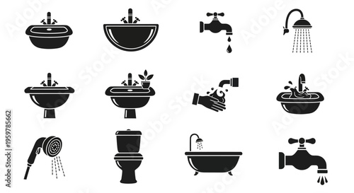 Collection of various plumbing fixtures and fittings