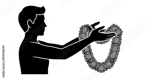 Man holding a rosary in hands.