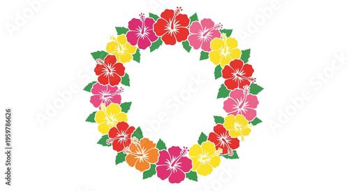 Colorful flowers in a circle.