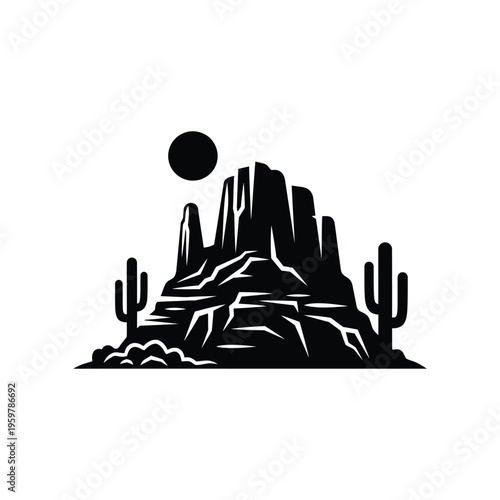 Desert Mesa Cacti Sun Landscape Commercial