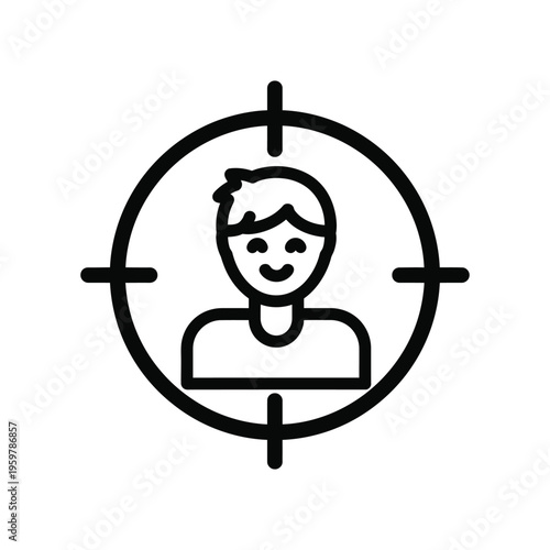 Target Person Icon Marketing Focus