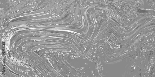 Abstract Metallic Swirl Texture with Silver and Gray Liquid Flowing Patterns vector illustration