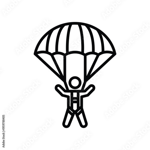 Skydiver Descent Freedom Vector Icon