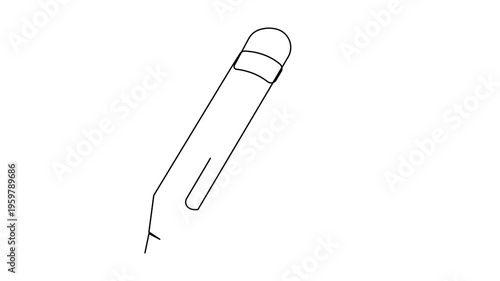 Pencil icon continuous one line drawing 4k animation video isolated on white background