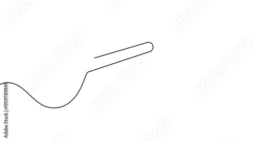 Pencil icon continuous one line drawing 4k animation video isolated on white background