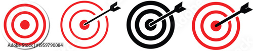 Target icon set with arrow in center_goal, focus & accuracy symbol for business plan, business growth