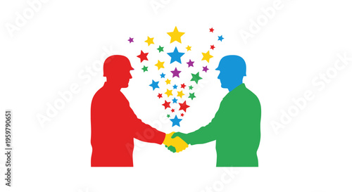 Two people shaking hands in agreement.