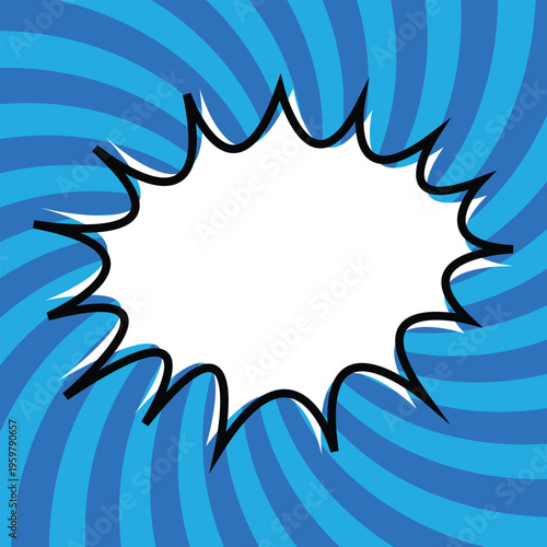 Vibrant blue comic book explosion background with white center
