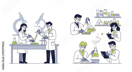 Scientists working in a laboratory setting.