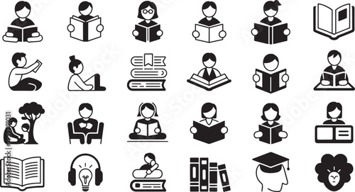 User account management icons featuring profile addition deletion security settings and customer support staff