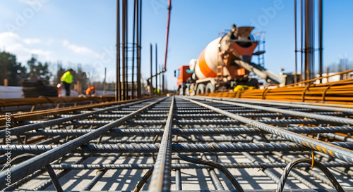 Labor day construction site honoring workers' contributions on a busy building project