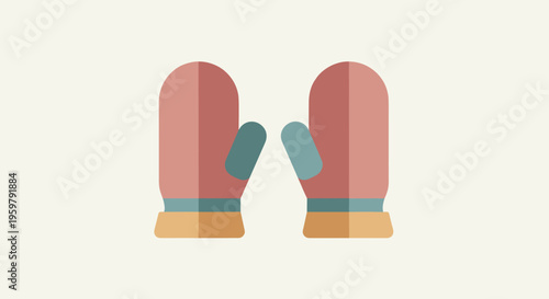 Two Cozy Winter Mittens Display Warmth and Comfort on a Neutral Background