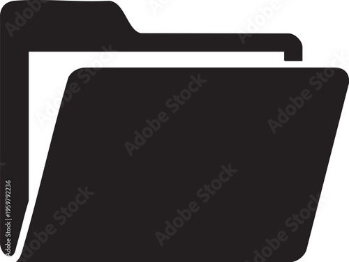 Two black file folders stacked on top of each other in office