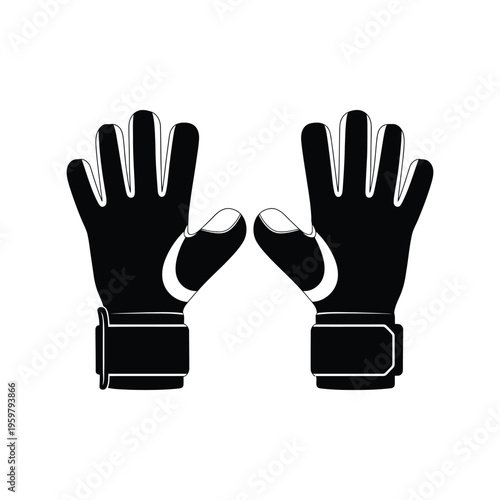 Soccer Goalkeeper Gloves Vector Icon Isolated on White Background for Sports Design